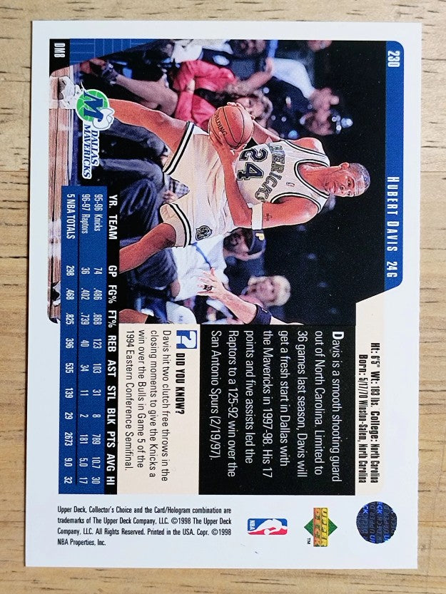1997-98 Collector's Choice #230 Hubert Davis