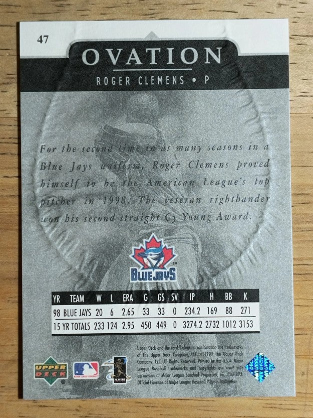 1999 Upper Deck Ovation #47 Roger Clemens