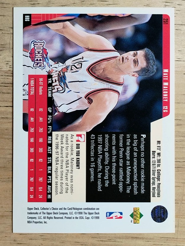 1997-98 Collector's Choice #251 Matt Maloney