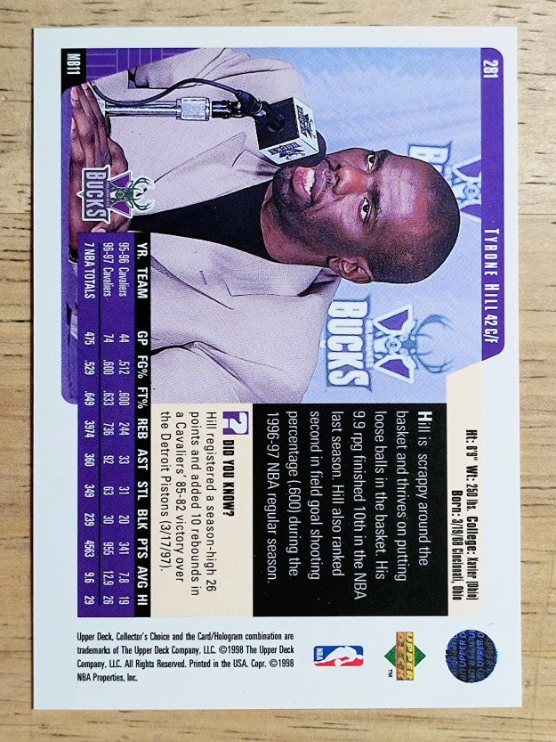 1997-98 Collector's Choice #281 Tyrone Hill
