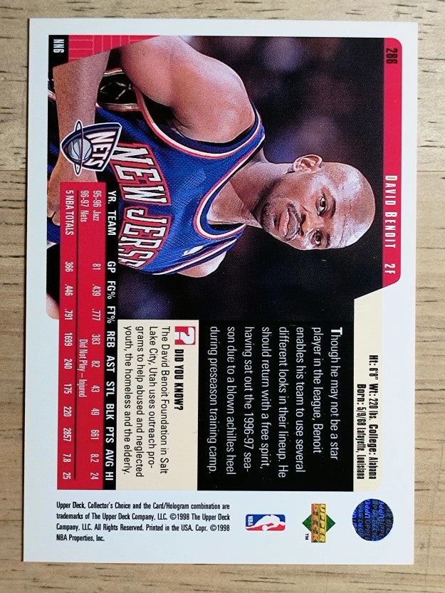 1997-98 Collector's Choice #286 David Benoit