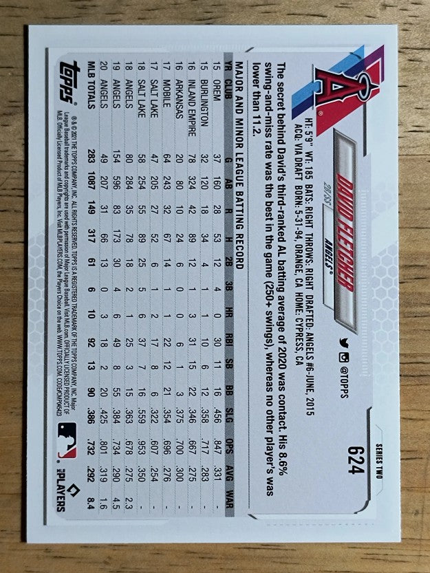 2021 Topps #624 David Fletcher