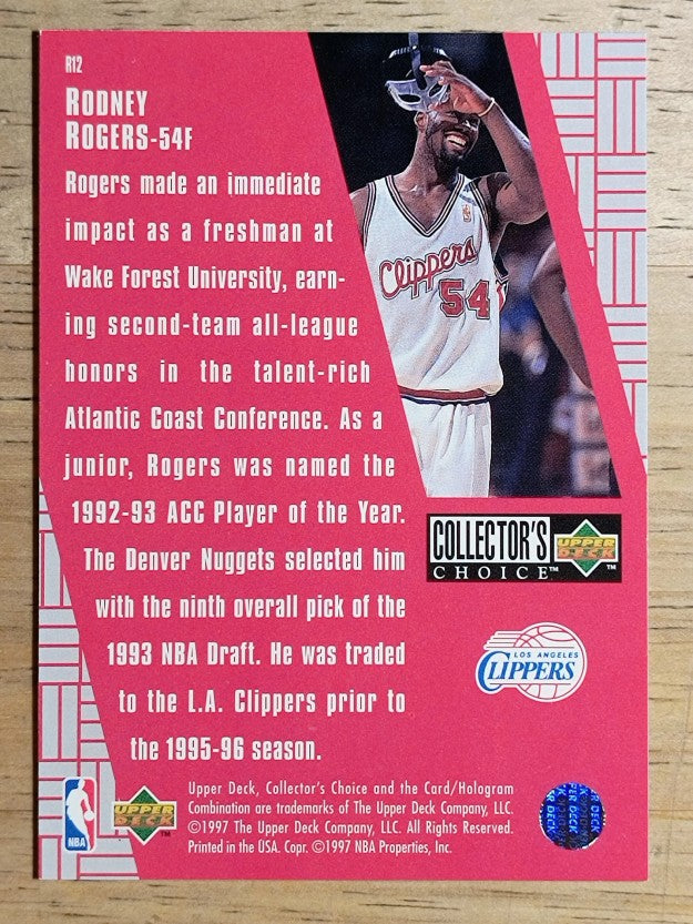 1997-98 Collector's Choice Crash the Game Scoring Redemption #R12 Rodney Rogers