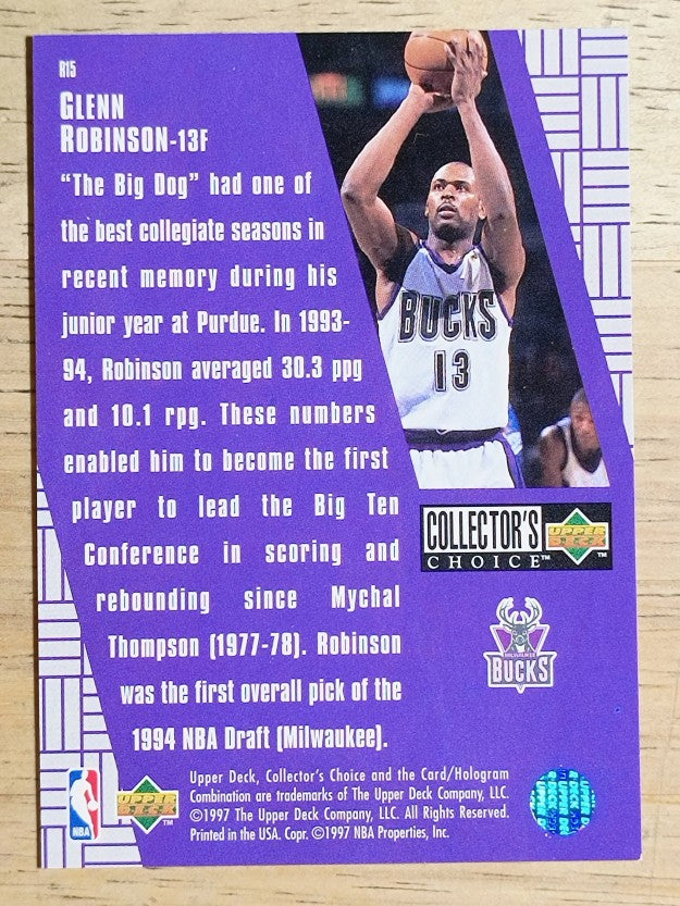 1997-98 Collector's Choice Crash the Game Scoring Redemption #R15 Glenn Robinson