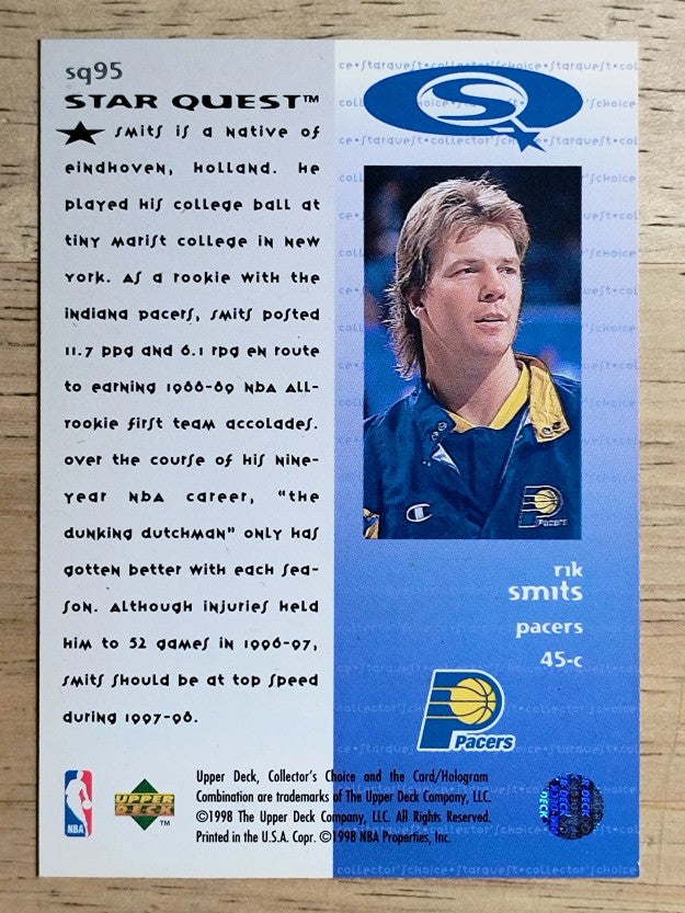 1997-98 Collector's Choice StarQuest #95 Rik Smits