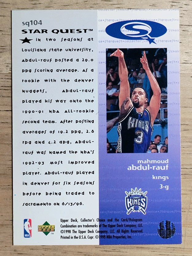 1997-98 Collector's Choice StarQuest #104 Mahmoud Abdul-Rauf