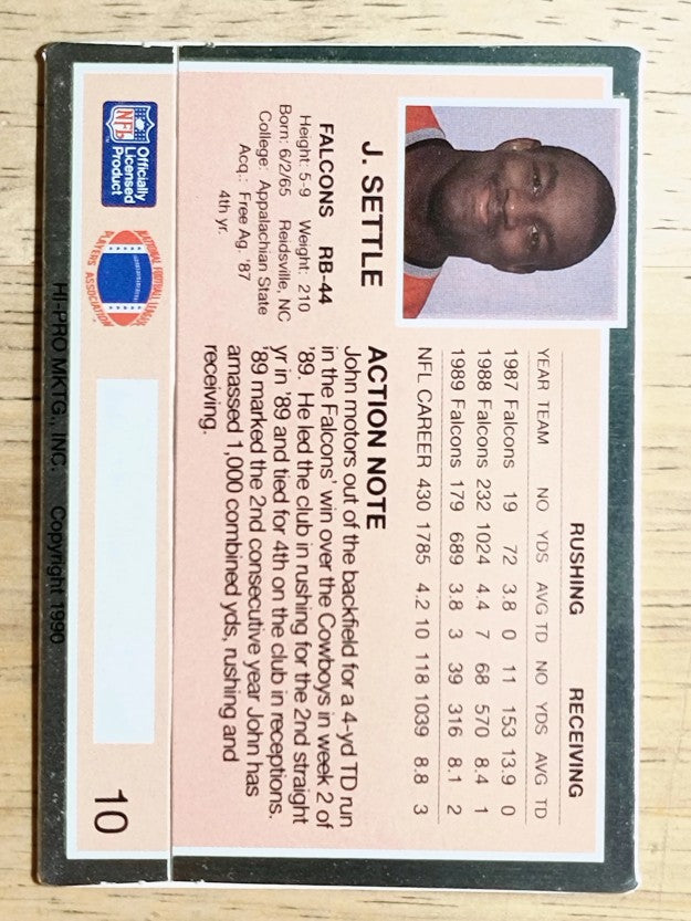 1990 Action Packed #10 John Settle