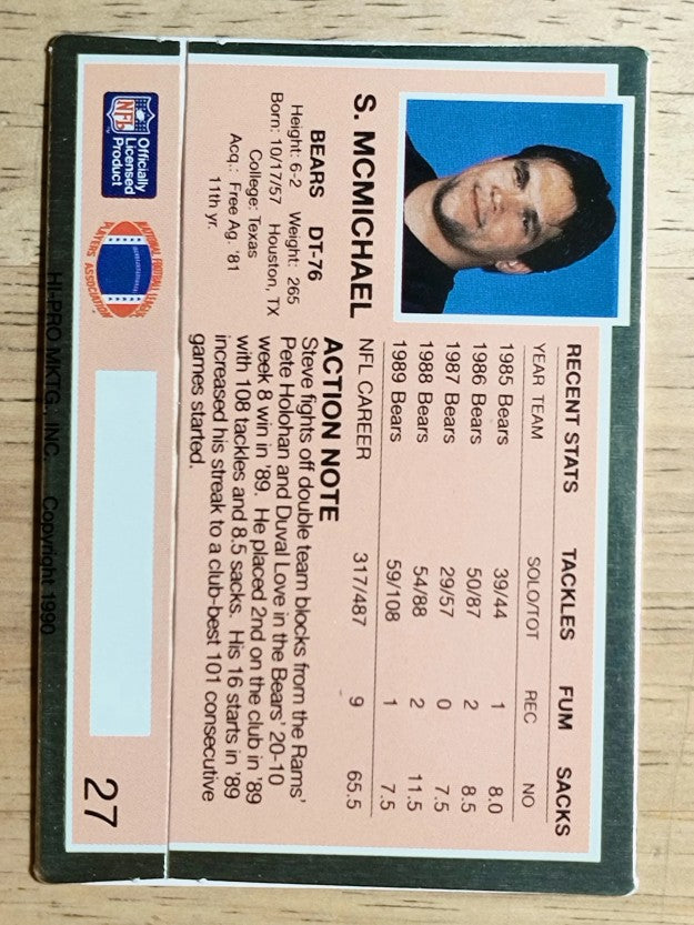 1990 Action Packed #27 Steve McMichael