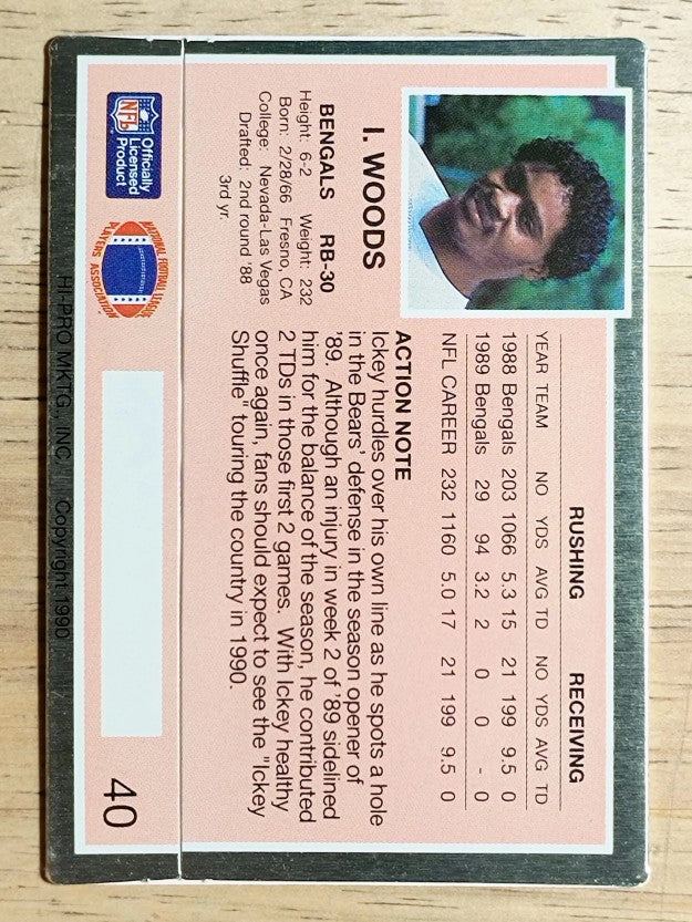 1990 Action Packed #40 Ickey Woods