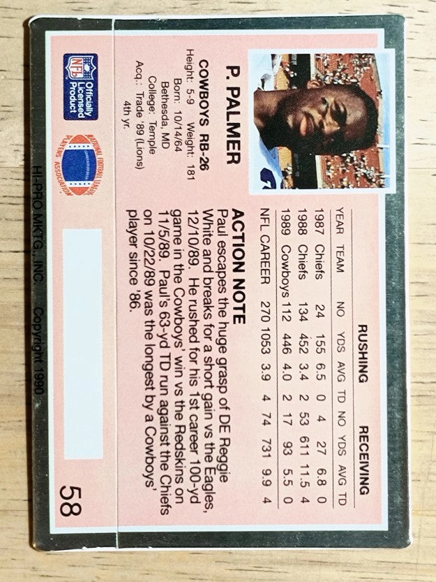 1990 Action Packed #58 Paul Palmer