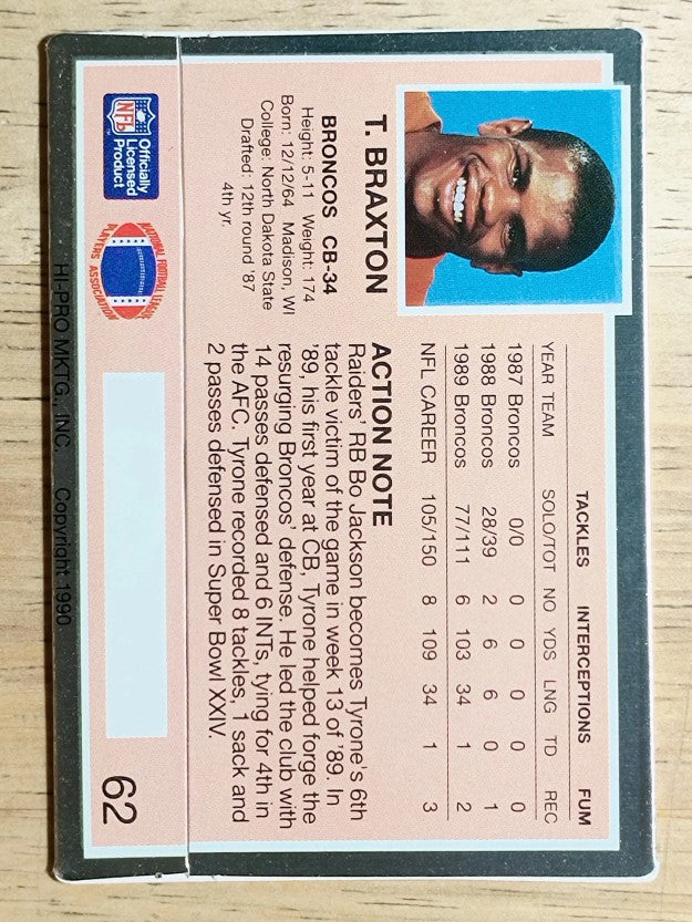 1990 Action Packed #62 Tyrone Braxton