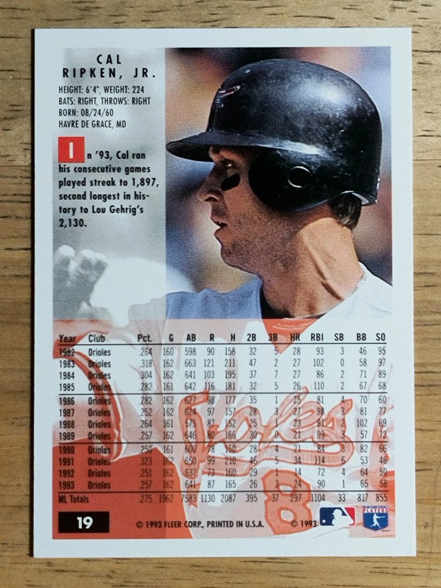 1994 Fleer #19 Cal Ripken Jr.