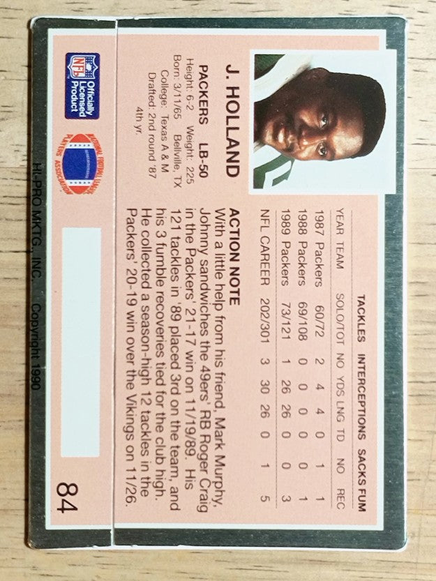 1990 Action Packed #84 Johnny Holland