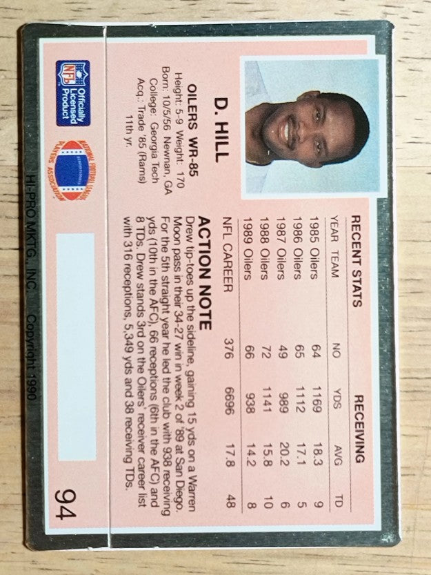 1990 Action Packed #94 Drew Hill