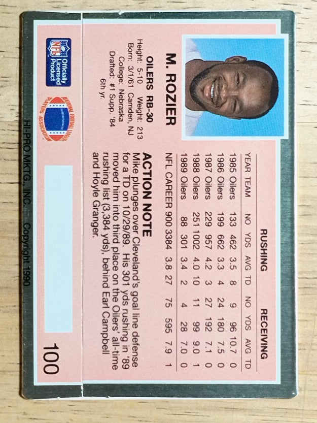 1990 Action Packed #100 Mike Rozier