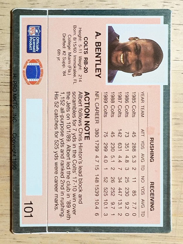 1990 Action Packed #101 Albert Bentley