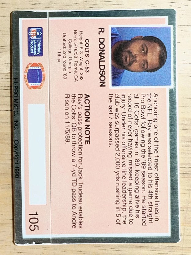 1990 Action Packed #105 Ray Donaldson