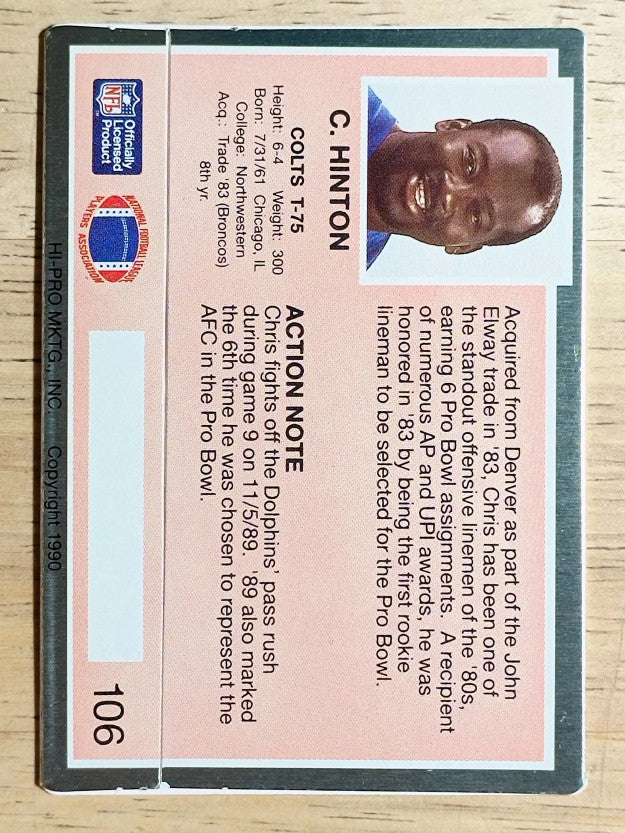 1990 Action Packed #106 Chris Hinton