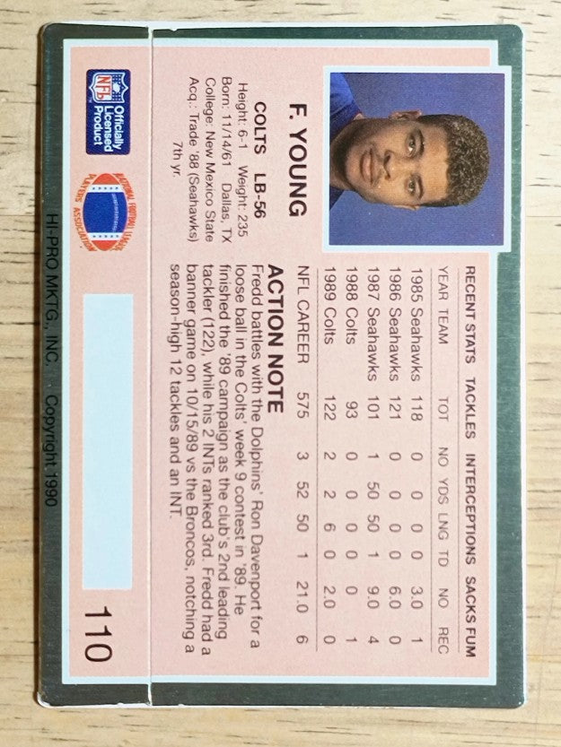 1990 Action Packed #110 Fredd Young