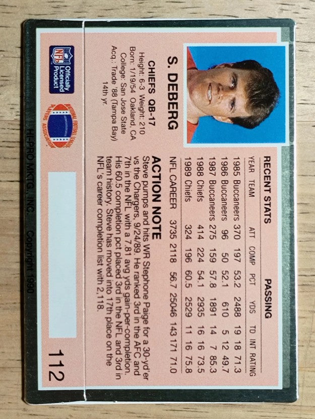 1990 Action Packed #112 Steve DeBerg