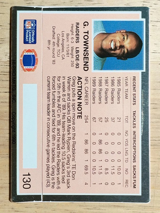 1990 Action Packed #130 Greg Townsend