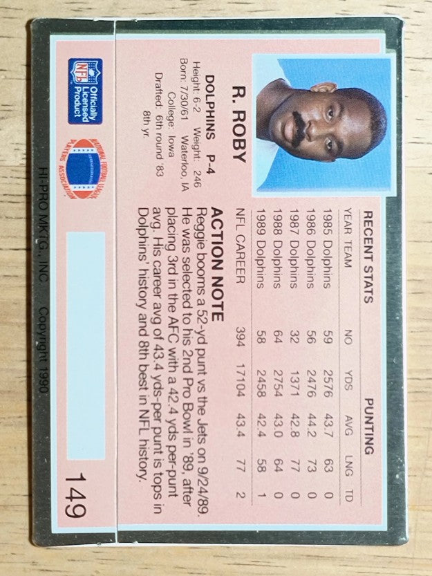 1990 Action Packed #149 Reggie Roby