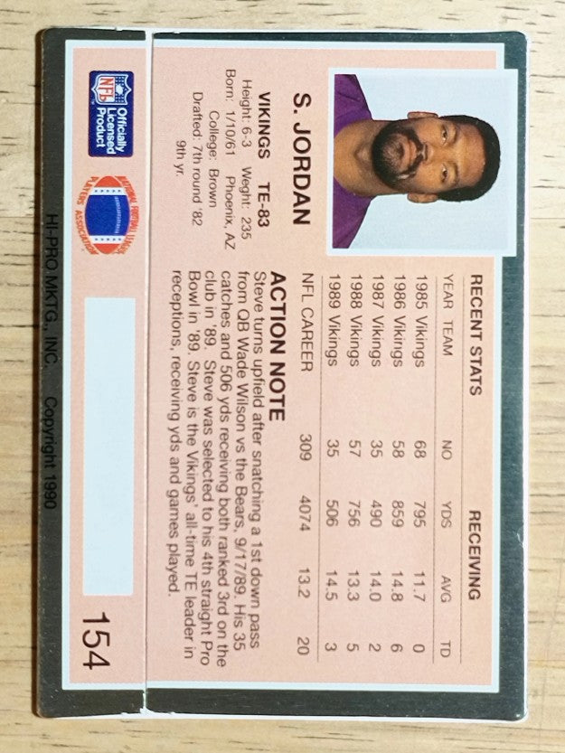 1990 Action Packed #154 Steve Jordan