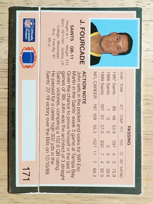 1990 Action Packed #171 John Fourcade