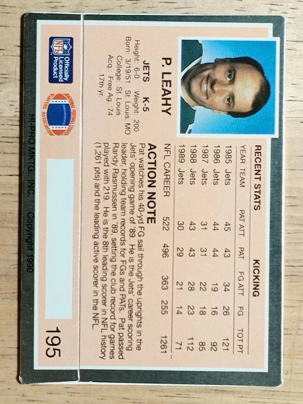 1990 Action Packed #195 Pat Leahy