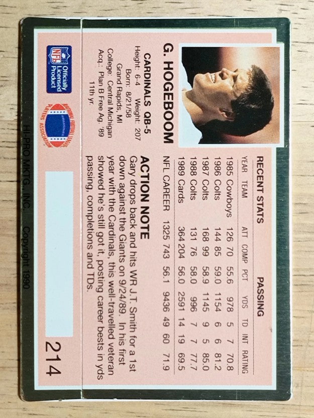 1990 Action Packed #214 Gary Hogeboom