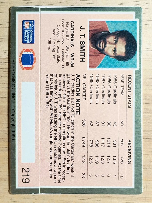 1990 Action Packed #219 J.T. Smith