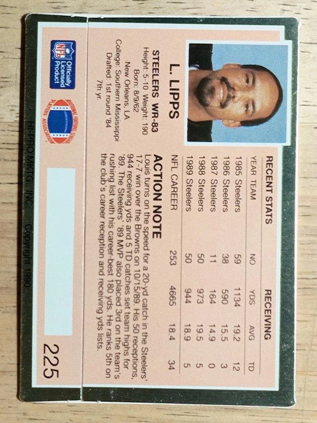 1990 Action Packed #225 Louis Lipps