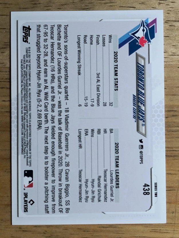 2021 Topps #438 Toronto Blue Jays TC