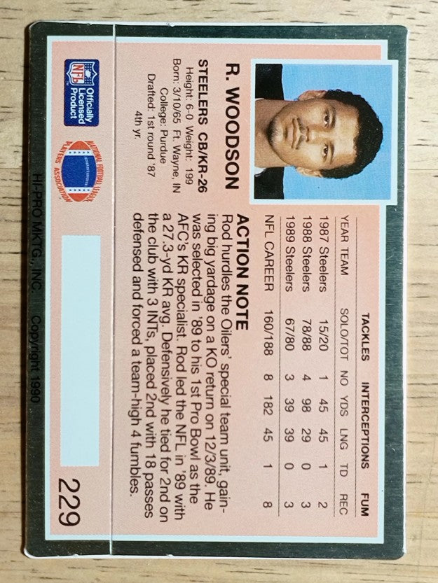 1990 Action Packed #229 Rod Woodson
