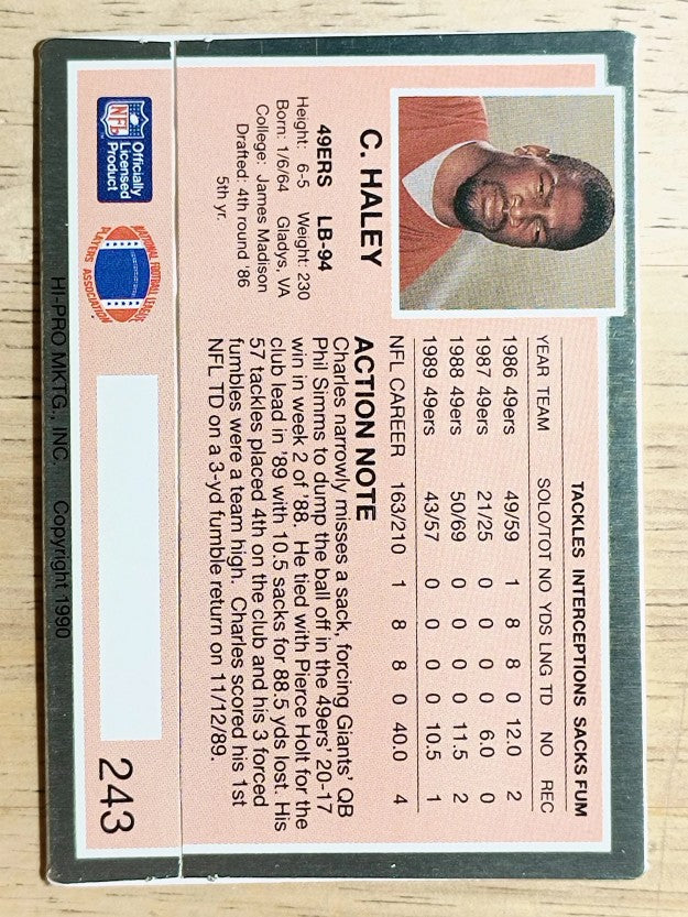 1990 Action Packed #243 Charles Haley