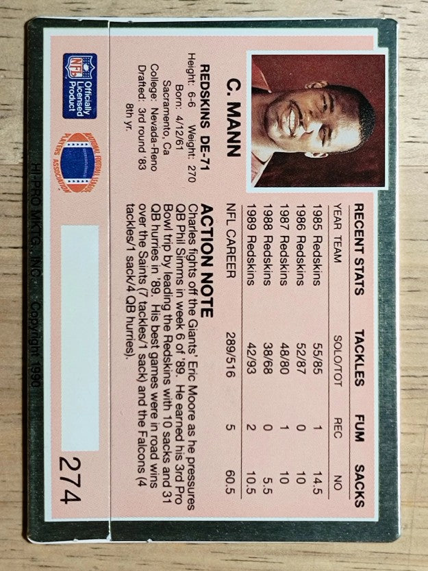 1990 Action Packed #274 Charles Mann
