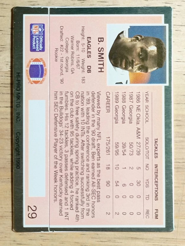 1990 Action Packed Rookie Update #29 Ben Smith RC
