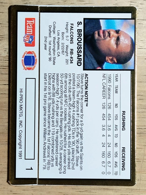 1991 Action Packed #1 Steve Broussard