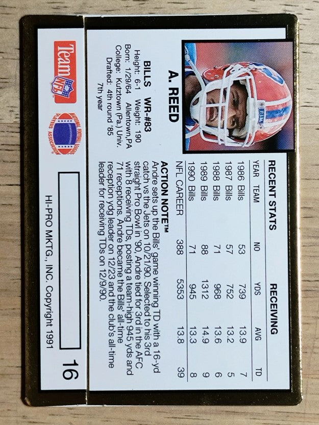 1991 Action Packed #16 Andre Reed