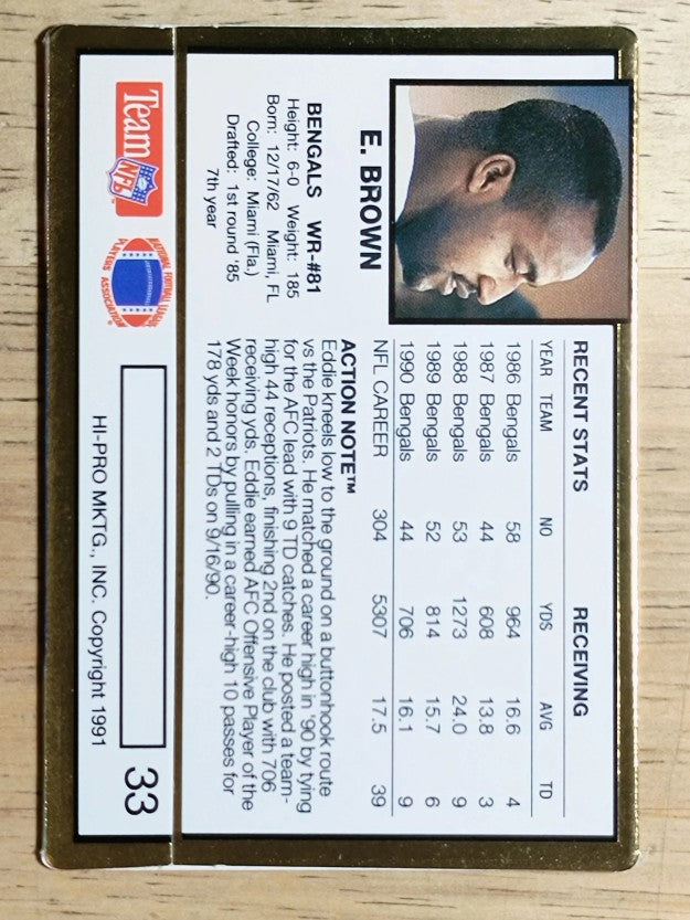1991 Action Packed #33 Eddie Brown