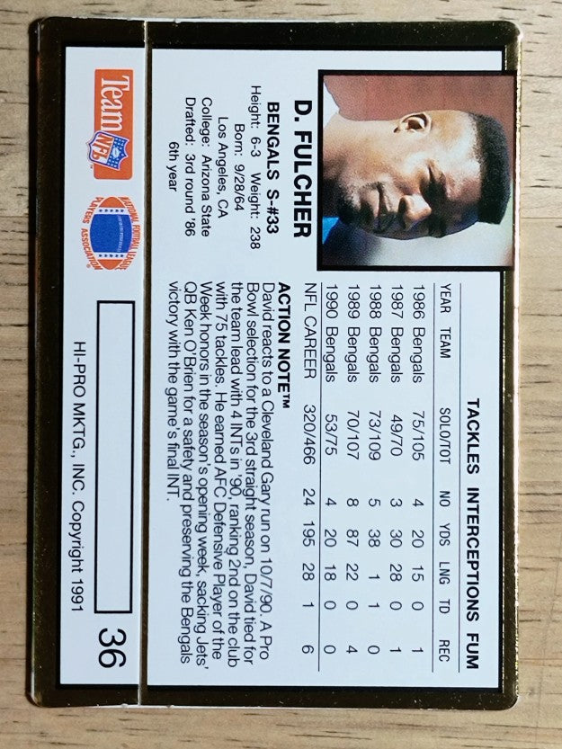 1991 Action Packed #36 David Fulcher