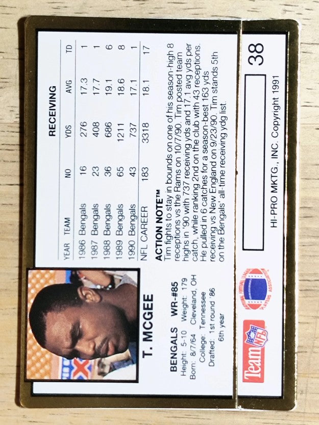 1991 Action Packed #38 Tim McGee