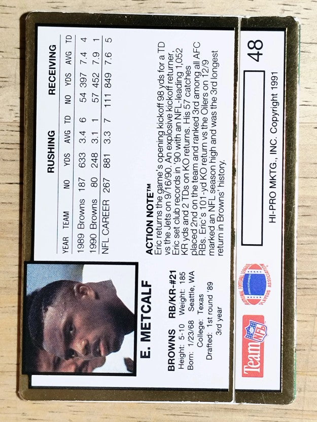 1991 Action Packed #48 Eric Metcalf