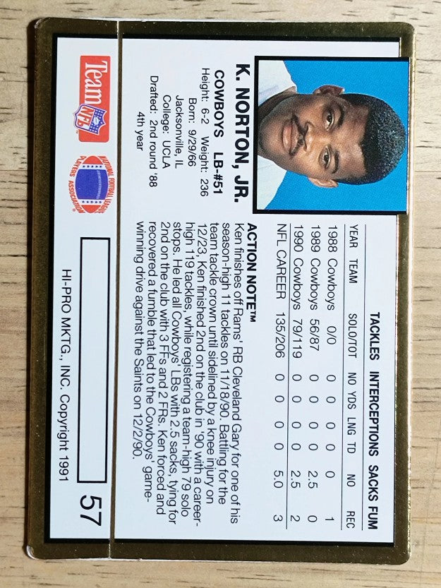 1991 Action Packed #57 Ken Norton Jr.