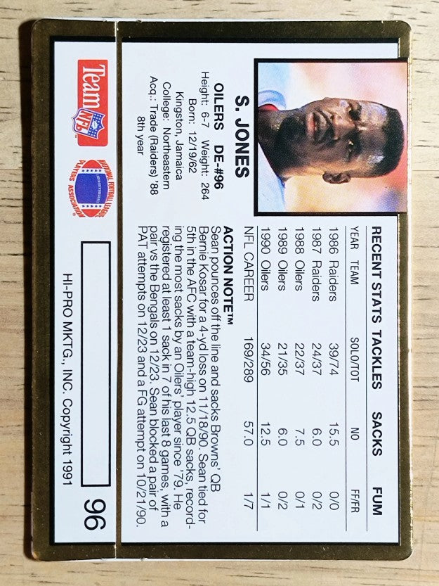 1991 Action Packed #96 Sean Jones