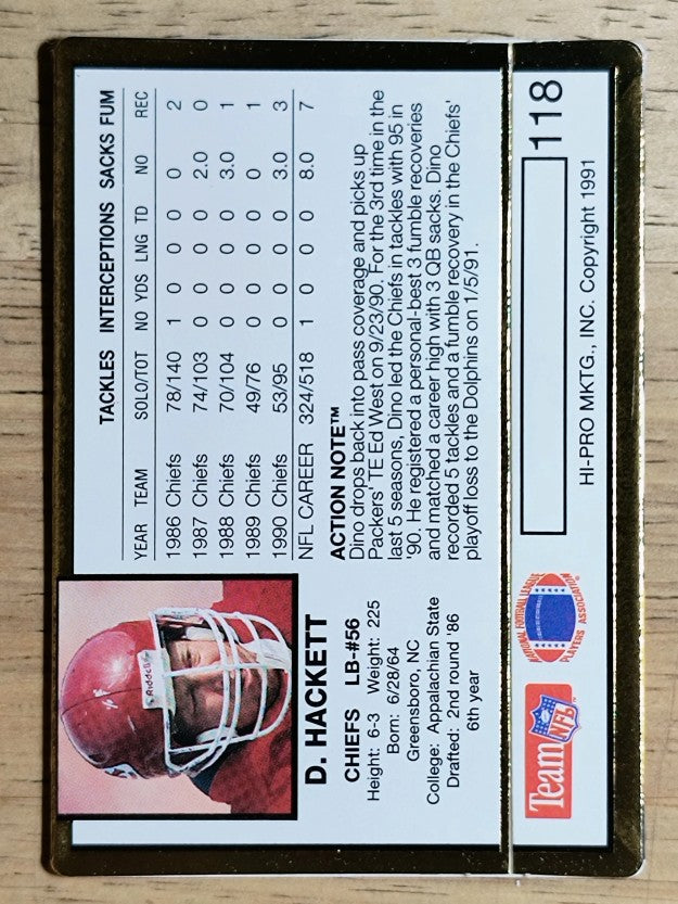 1991 Action Packed #118 Dino Hackett