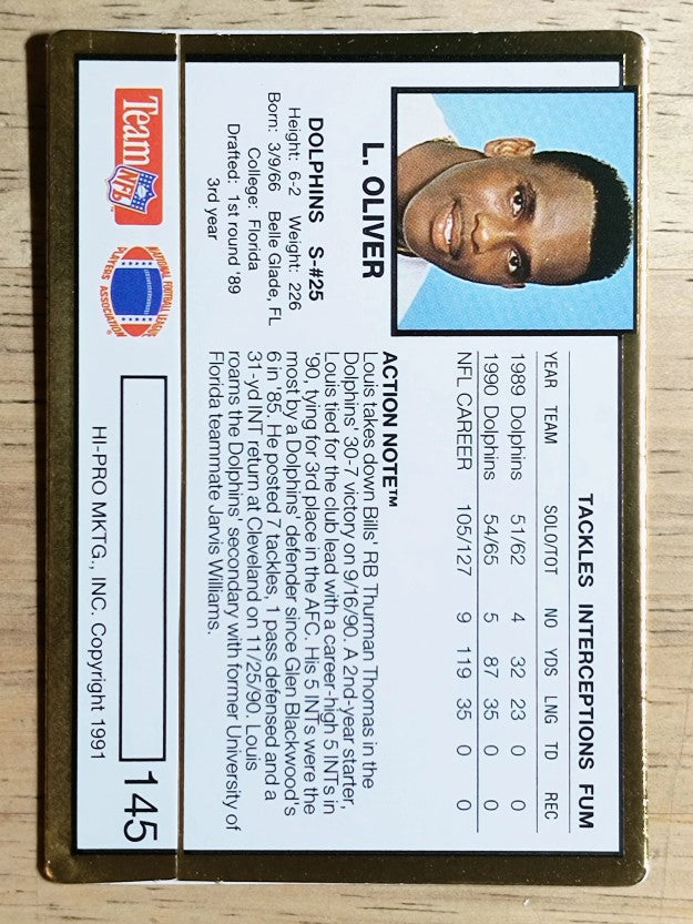1991 Action Packed #145 Louis Oliver