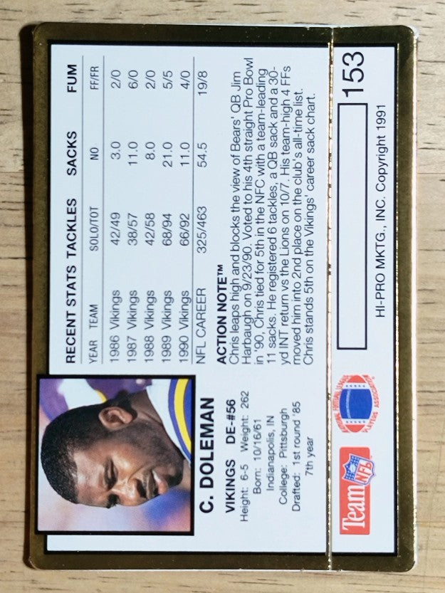 1991 Action Packed #153 Chris Doleman