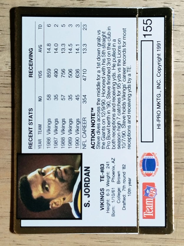 1991 Action Packed #155 Steve Jordan