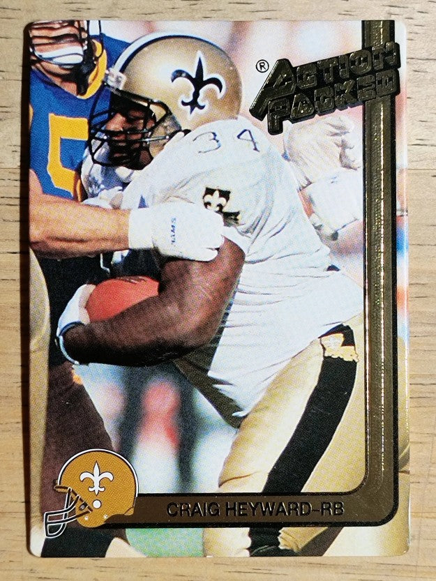 1991 Action Packed #173A Craig Heyward ERR/White fleur de lis on front